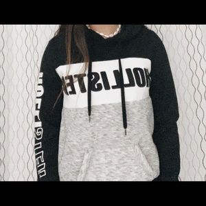 hollister hoodie black and white